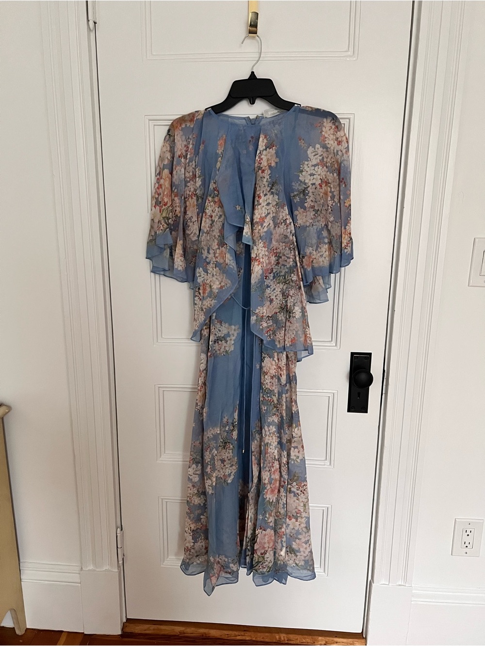 Zimmermann Teal Blue Botanical Floral Tiered Maxi Dress - Picture 3 of 8